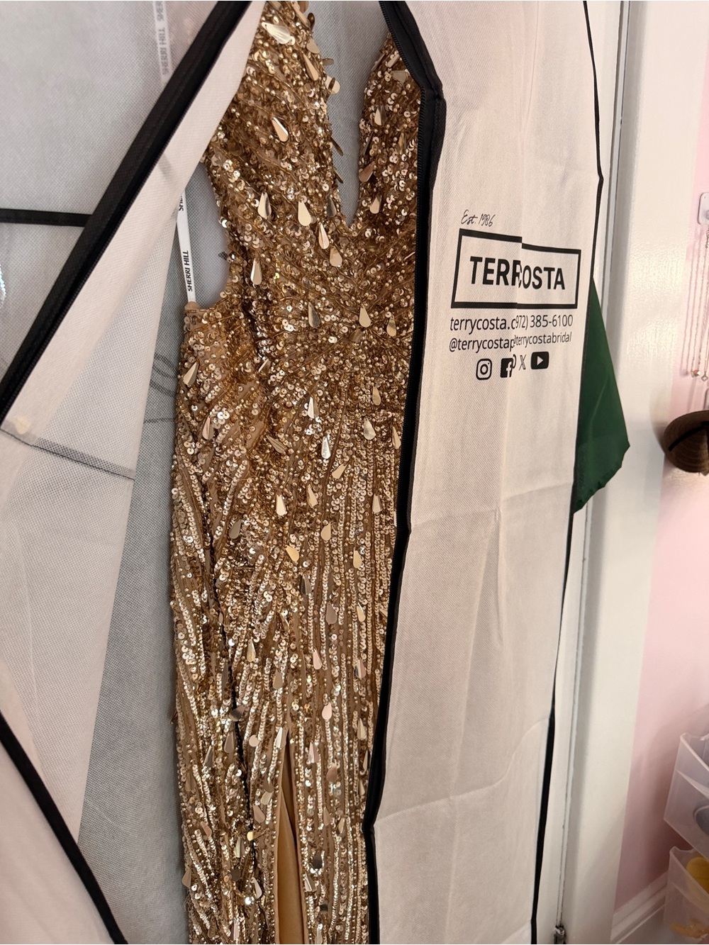 Gold Sequin Prom Dress